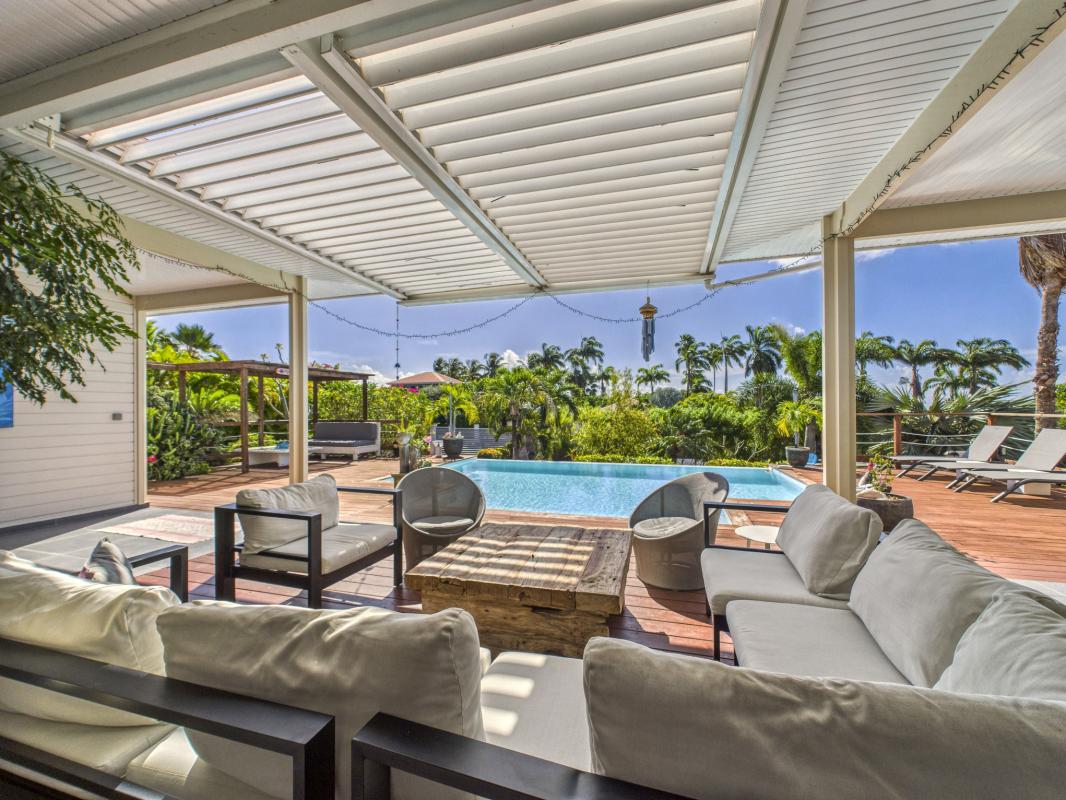 11.Location Villa piscine vue mer Saint François Guadeloupe_Terrasse